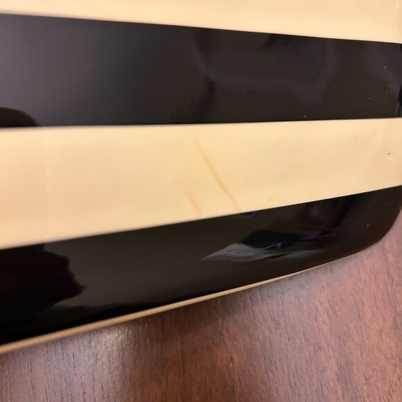 Kate Spade Lolly Penn Valley Patent Striped Wristlet Wallet Black/Cream - Picture 6 of 14